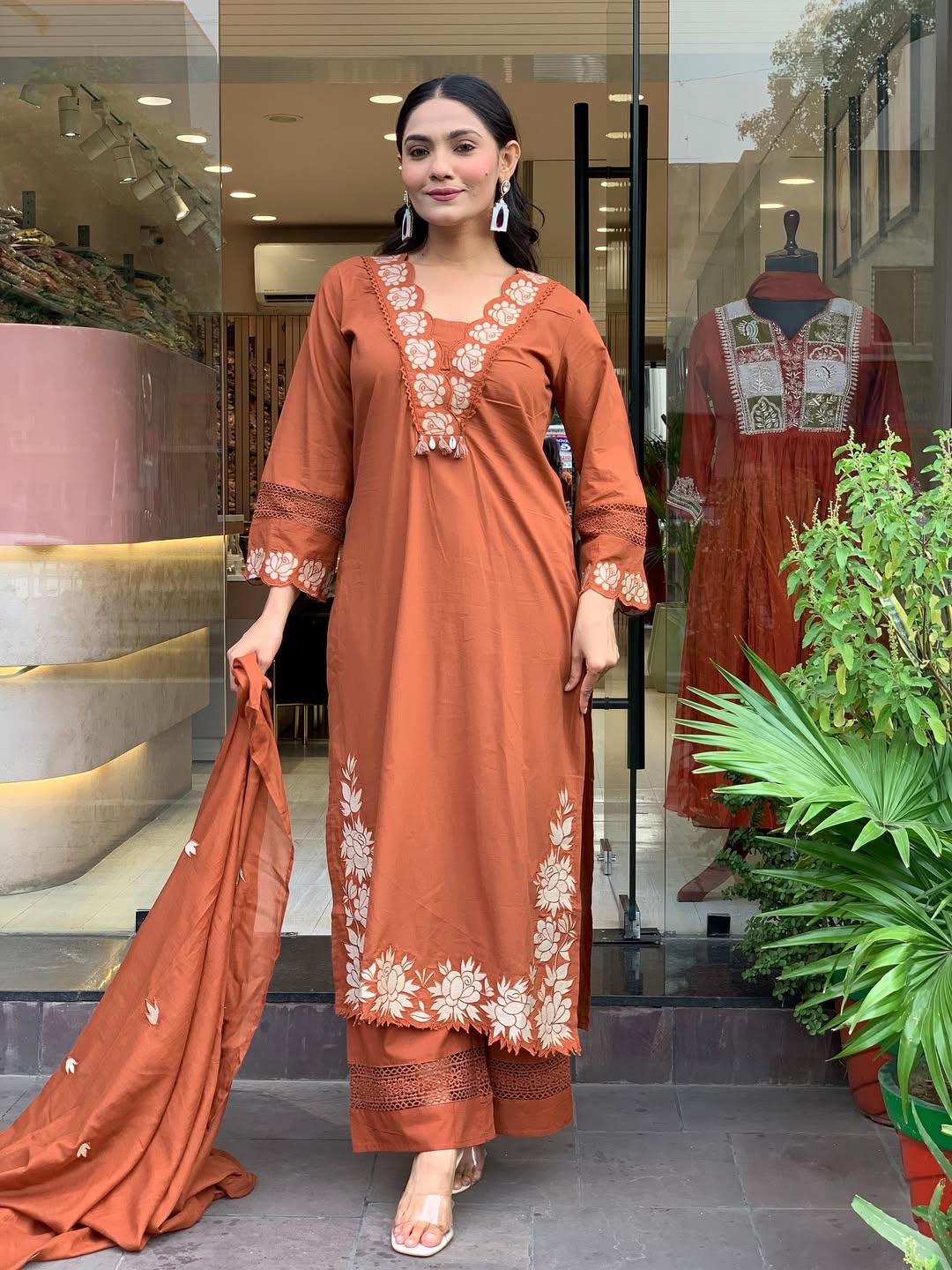 Gazal Premium Cotton Embroidered Pant Set