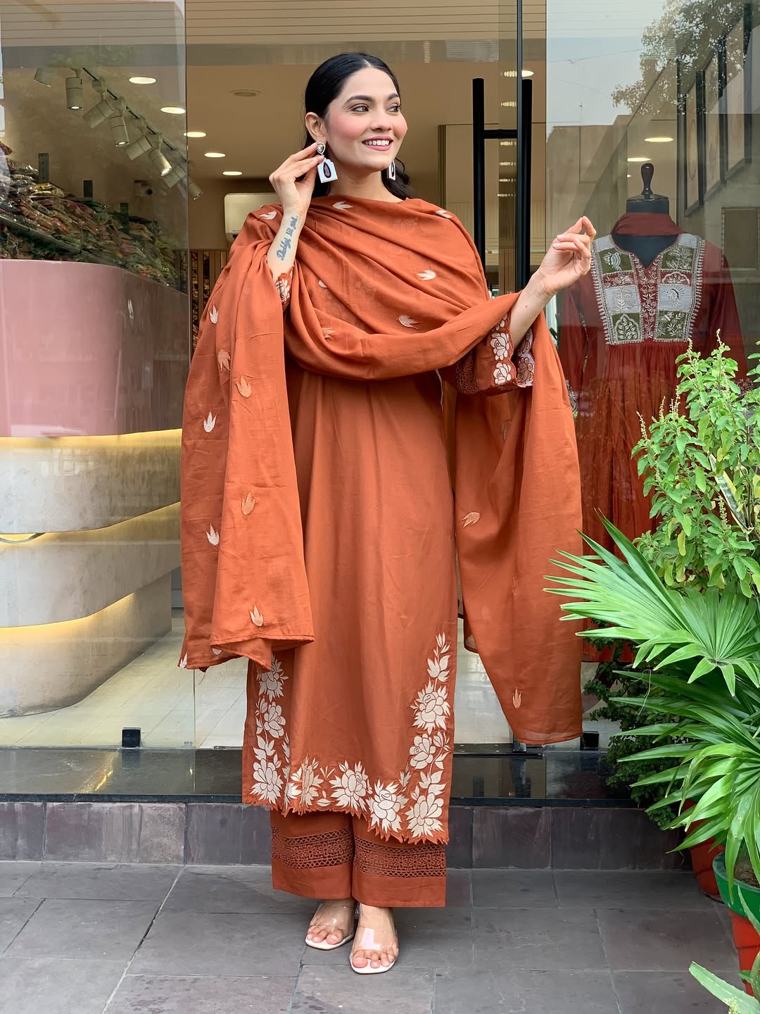 Gazal Premium Cotton Embroidered Pant Set